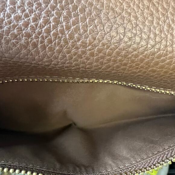 COACH Essential Slim Wallet Tan Saddle Brown Pebble Leather Gold Logo - Picture 8 of 11